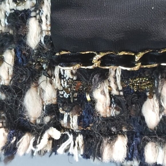 NWOT Amen Wardy Aspen Metallic Tweed Mid Length Designer Jacket Size FR40 - Picture 15 of 17